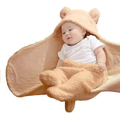 Couverture de sommeil pour bébé avec capuche et oreilles adorables pour l’hiver