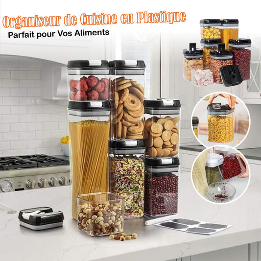 Organiseur de Cuisine en Plastique - Parfait pour Vos Aliments