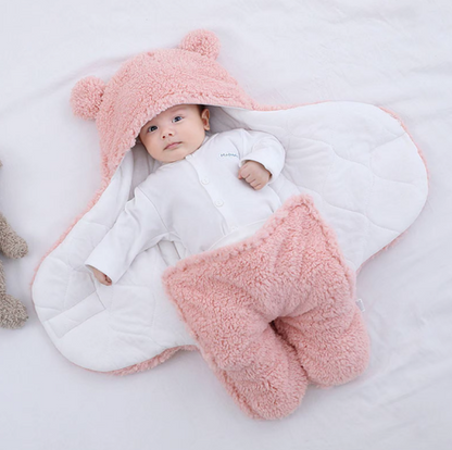 Couverture de sommeil pour bébé avec capuche et oreilles adorables pour l’hiver