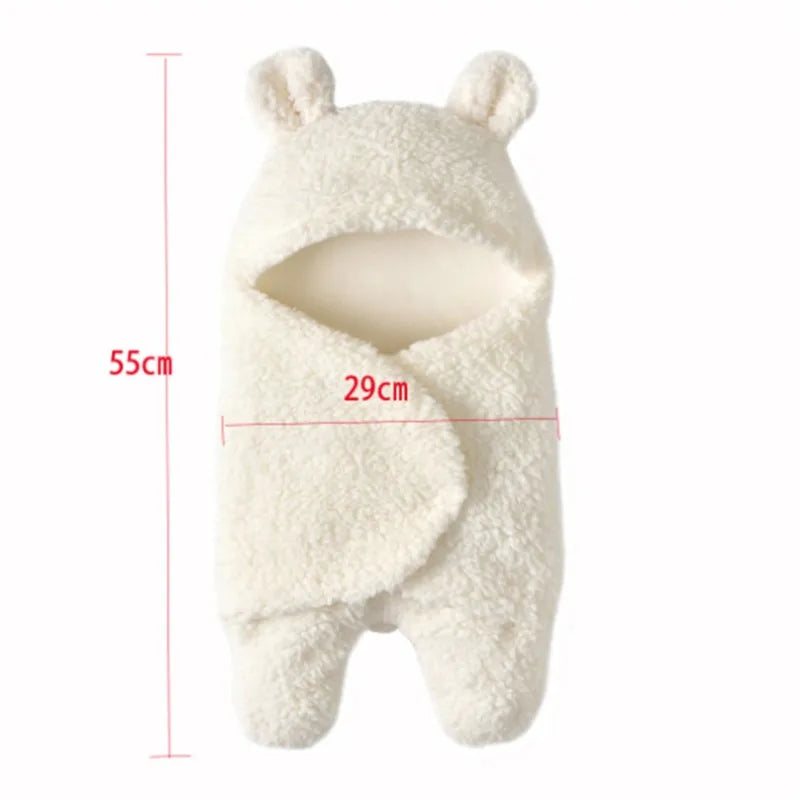 Couverture de sommeil pour bébé avec capuche et oreilles adorables pour l’hiver